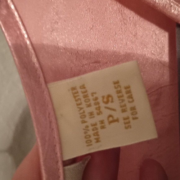 Vintage Victoria Secret gold label pink  button down gown. Satin Sz. Med - Picture 8 of 8